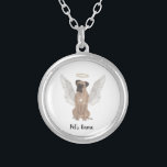 Fawn Masked Boxer Sympathy Silver Plated Necklace<br><div class="desc">There are some who bring a light so great to the world, that even after they are gone, their light remains. Let a sweet necklace bring comfort to your heavy heart as you take a moment to remember your beloved border collie. For the most thoughtful gifts, pair it with a...</div>