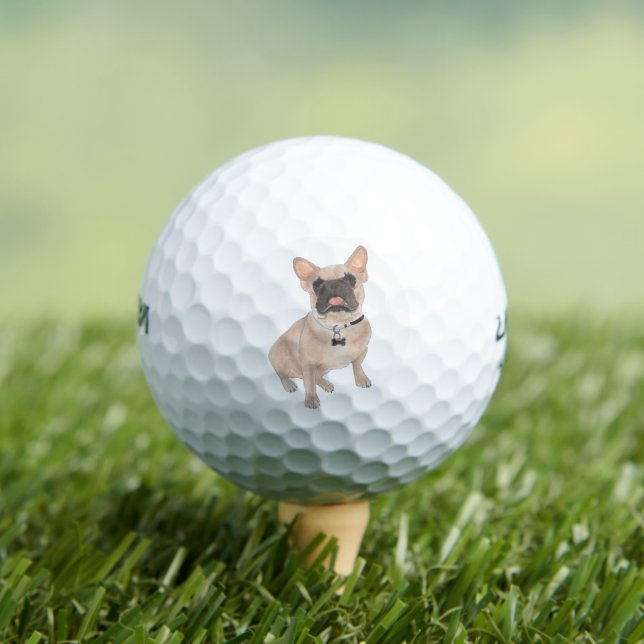 Fawn Masked Frenchie French Bulldog Golf Balls (Insitu Tee)
