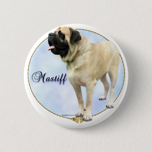 Fawn Mastiff Portrait Pinback Button (Front)