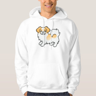 Fawn Parti-Color Tibetan Spaniel Cute Cartoon Dog Hoodie