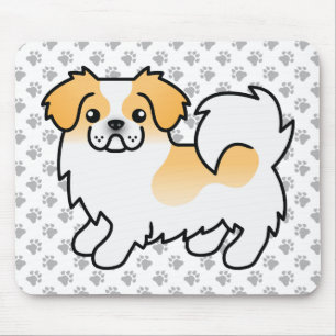 Fawn Parti-Color Tibetan Spaniel Cute Cartoon Dog Mouse Pad