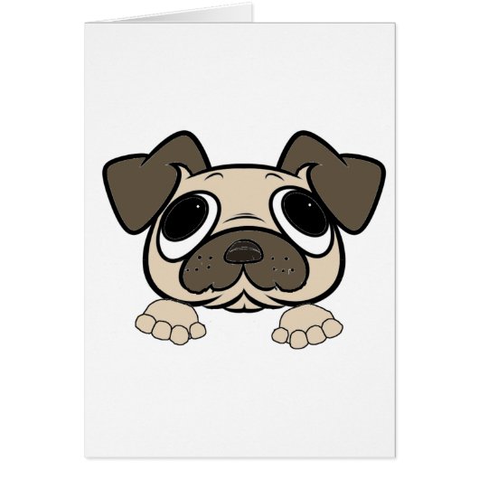 fawn peeking pug cards (Front)