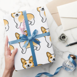 Fawn Pembroke Welsh Corgi Cartoon Dog Wrapping Paper