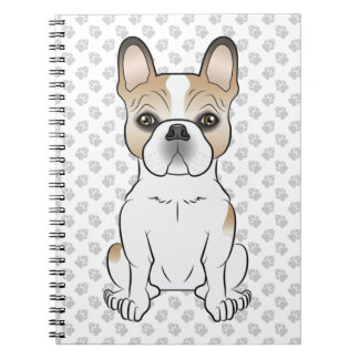 Fawn Piebald French Bulldog / Frenchie Cartoon Dog Notebook