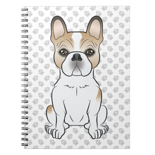 Fawn Piebald French Bulldog  Frenchie Cartoon Dog Notebook