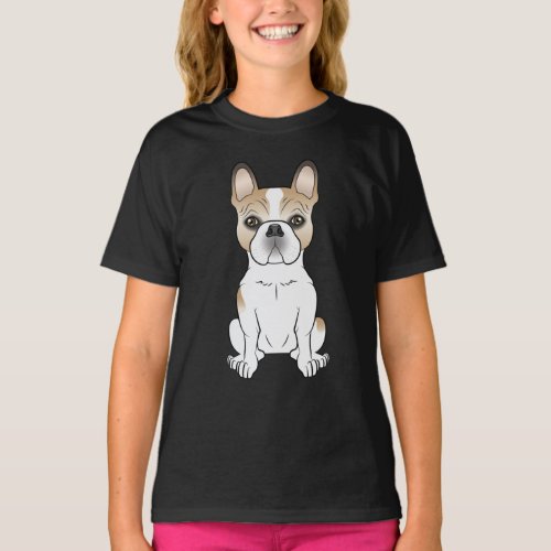 Fawn Pied French Bulldog  Frenchie Cartoon Dog T_Shirt
