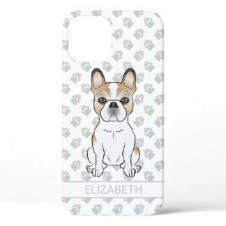 Fawn Pied French Bulldog Frenchie Cute Dog &amp; Name iPhone 12 Case