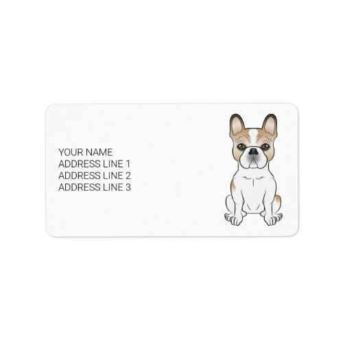 Fawn Pied French Bulldog Frenchie Cute Dog  Text Label