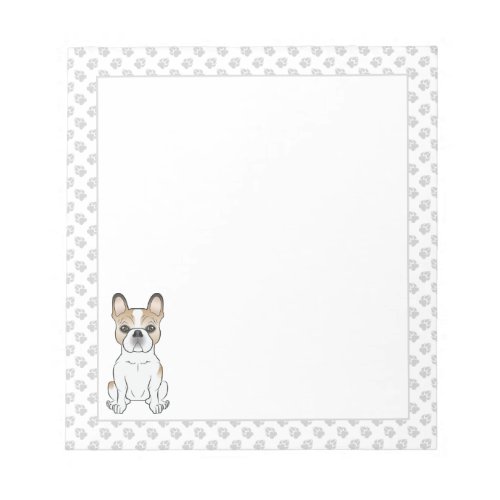Fawn Pied French Bulldog  Frenchie Dog  Paws Notepad