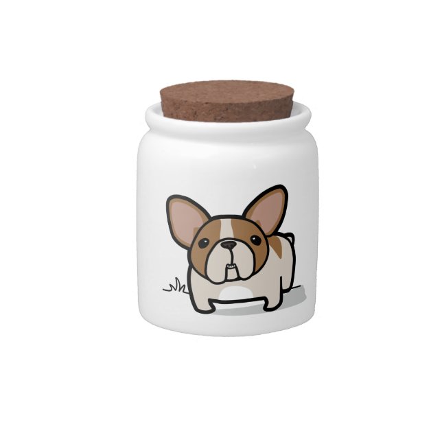 Fawn Pied Frenchie Candy Jar (Front)