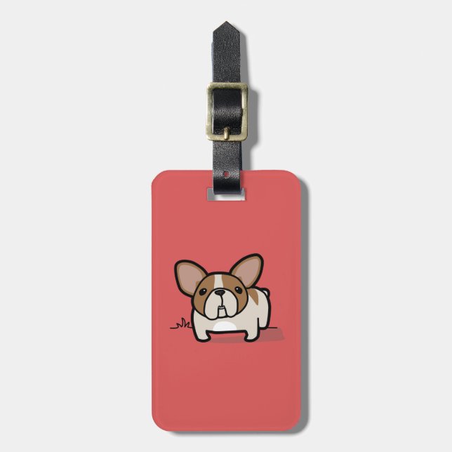 Fawn Pied Frenchie Luggage Tag (Front Vertical)