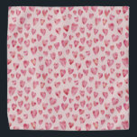 Fawn Pink Heart Bandana<br><div class="desc">Watercolour Heart Design on fawn background.
Other colours available.

Please contact me for customization and special requests.
(c) Zoe Chapman Design</div>