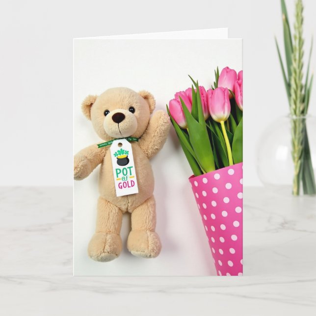 Fawn Plush Floral Mothers Day Card (Front)