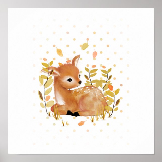 Fawn Prints Poster Nursery Decor (Front)