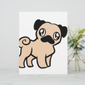 fawn pug cartoon (Standing Front)