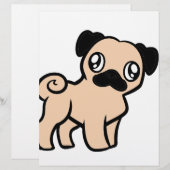 fawn pug cartoon (Front/Back)