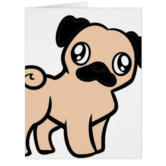 fawn pug cartoon cards (Front)