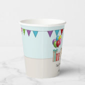 Fawn Pug Cute Cartoon Dog Colorful Birthday Paper Cups (Right)