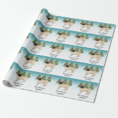 Fawn Pug Cute Cartoon Dog Snowy Winter Forest Wrapping Paper (Unrolled)