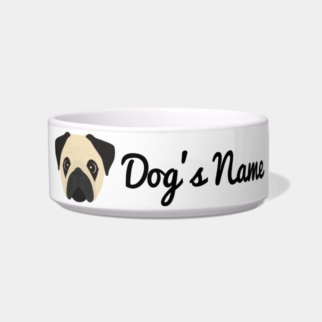 Fawn Pug Dog Bowl (Front)