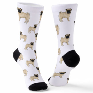Fawn Pug Dog Breed Mops Design Cartoon Dog Pattern Socks