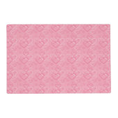 Fawn Pug Dog Cute Mops And Pink Hearts With Name Placemat (Back)