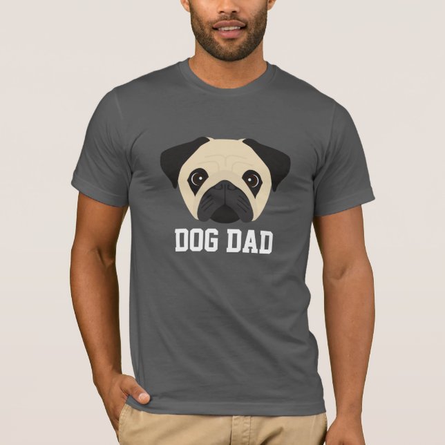 Fawn Pug Dog Dad T-Shirt (Front)