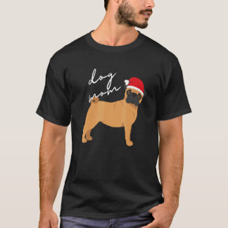 Fawn Pug Dog Mom Christmas T-Shirt