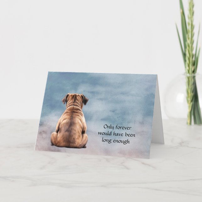 Fawn Pug Dog Sympathy Condolence Card (Front)