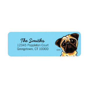 Fawn Pug Face Custom Color Label