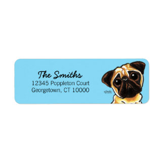 Fawn Pug Face Custom Color Label
