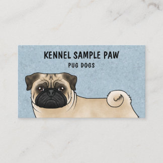 Fawn Pug Mops Cartoon Dog Kennel Pug Breeder Business Card