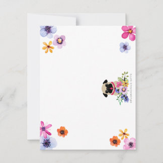 Fawn Pugs In Spring Flowers Notecards