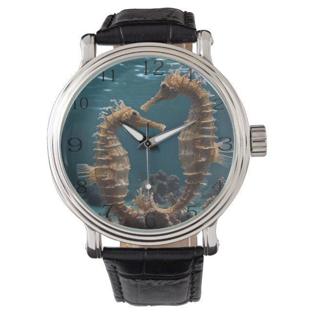 Fawn Romantic Seahorses Under The Ocean,  Watch (Front)