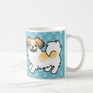 Fawn Sable Parti-color Tibetan Spaniel Cartoon Dog Coffee Mug