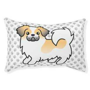 Fawn Sable Parti-Color Tibetan Spaniel Cute Dog Pet Bed
