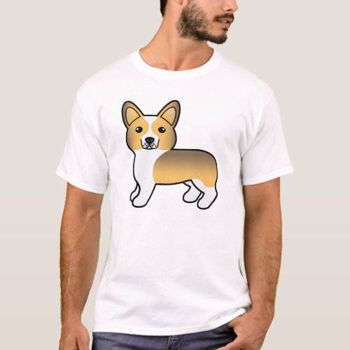 Fawn Sable Pembroke Welsh Corgi Cartoon Dog T_Shirt