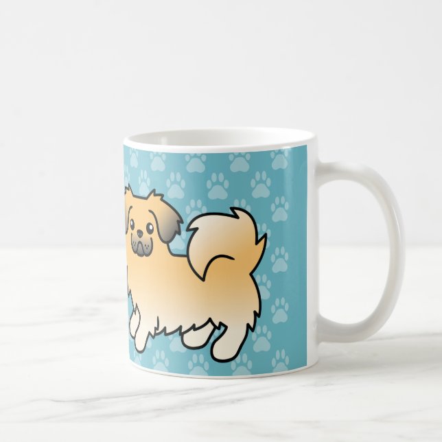 Fawn Sable Tibetan Spaniel Cartoon Dog Coffee Mug (Right)