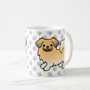 Fawn Sable Tibetan Spaniel Cute Cartoon Dog Coffee Mug