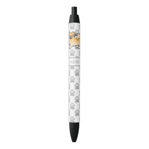 Fawn Sable Tibetan Spaniel Cute Cartoon Dog & Name Pen