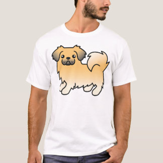 Fawn Sable Tibetan Spaniel Cute Cartoon Dog T-Shirt