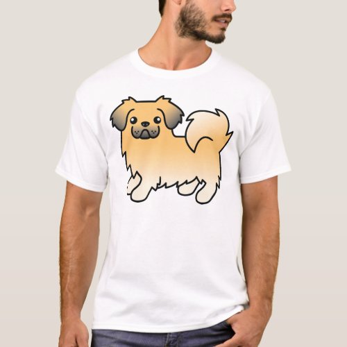 Fawn Sable Tibetan Spaniel Cute Cartoon Dog T_Shirt