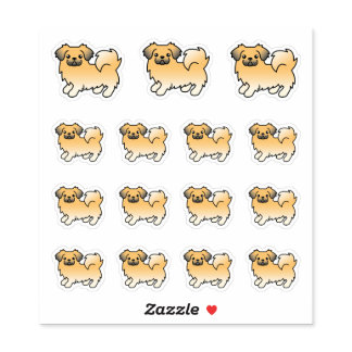 Fawn Sable Tibetan Spaniel Cute Cartoon Dogs Sticker