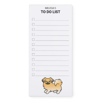 Fawn Sable Tibetan Spaniel Cute Dog To Do List Magnetic Notepad