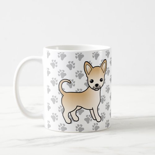 Fawn Smooth Coat Chihuahua Cartoon Dog  Paws Coffee Mug