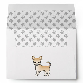Fawn Smooth Coat Chihuahua Cartoon Dog &amp; Paws Envelope