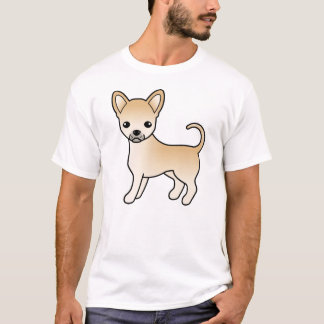 Fawn Smooth Coat Chihuahua Cute Cartoon Dog T-Shirt