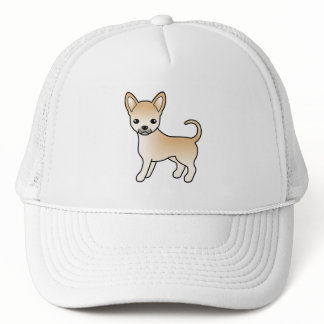 Fawn Smooth Coat Chihuahua Cute Cartoon Dog Trucker Hat
