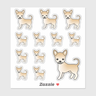 Fawn Smooth Coat Chihuahua Cute Cartoon Dogs Sticker