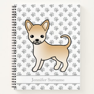 Fawn Smooth Coat Chihuahua Dog &amp; Custom Text Notebook